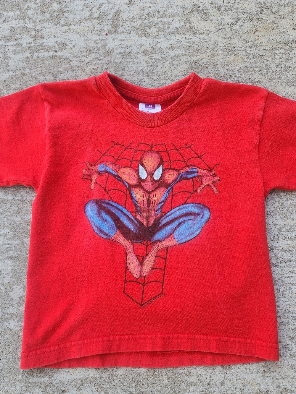 Vintage 02' Spider-Man Marvel Underoos Toddler Red Graphic Tee, Sz 4T
